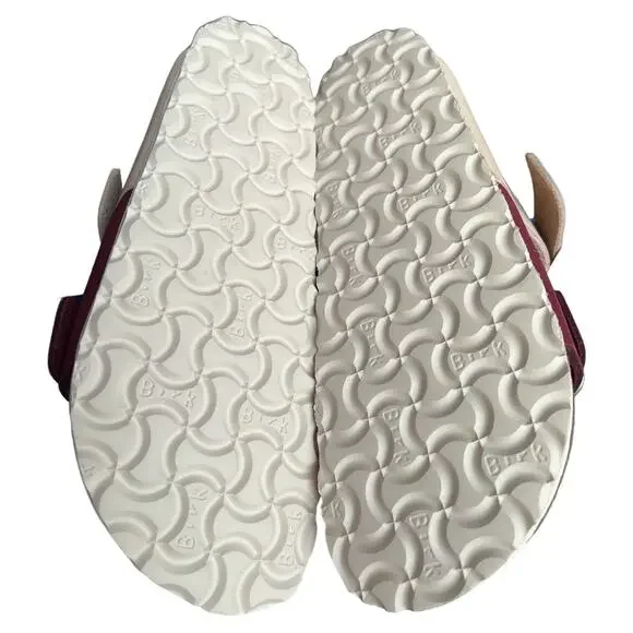 Birkenstock Two-Tone Burgundy and Beige Arizona Sandals - Picture 5 of 13